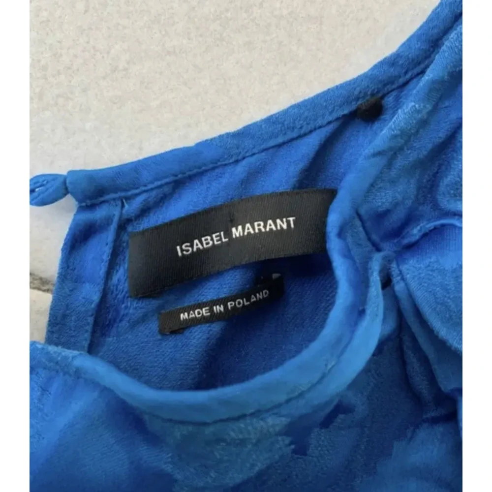 Isabel Marant 10 Jacquard Mini Wrap Dress $595 Short Sleeve Bright Royal Blue 42 - Picture 11 of 16